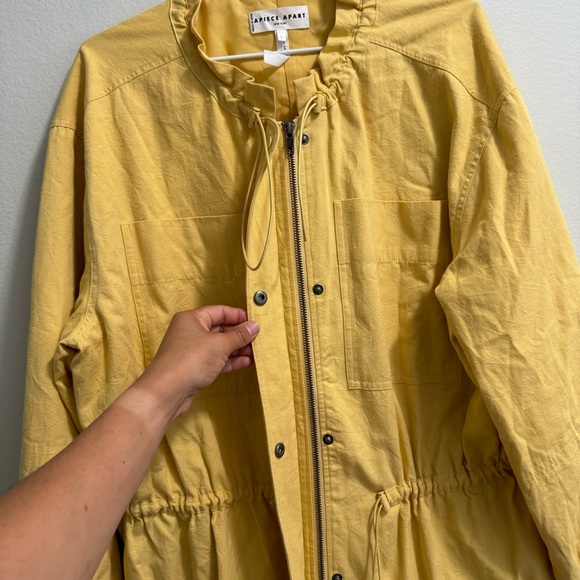 APIECE APART 100% Cotton Long Safari Jacket Buttery Yellow Size Large - Picture 10 of 15